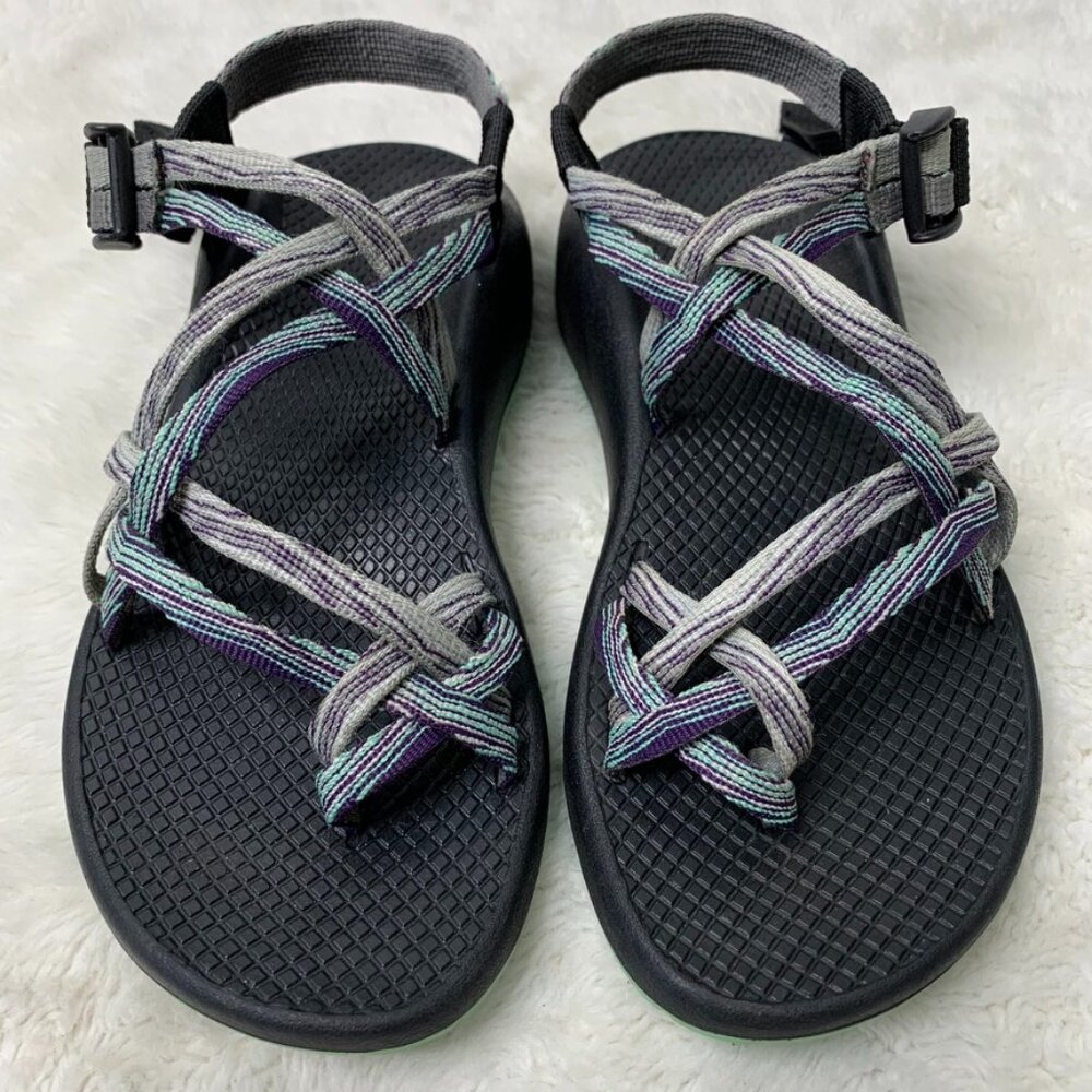 Chaco Women's Gray Purple Vibram ZX2 Strappy Sandals Size 7